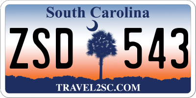 SC license plate ZSD543