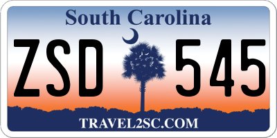 SC license plate ZSD545