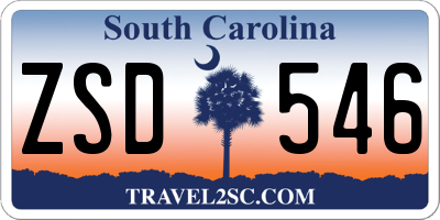 SC license plate ZSD546