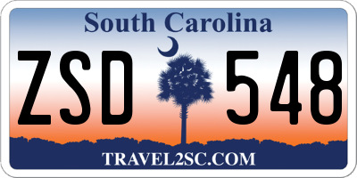 SC license plate ZSD548
