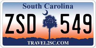 SC license plate ZSD549