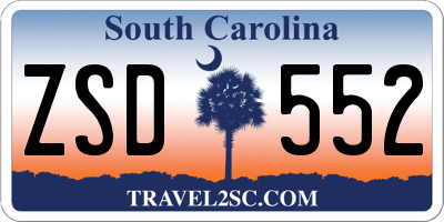 SC license plate ZSD552
