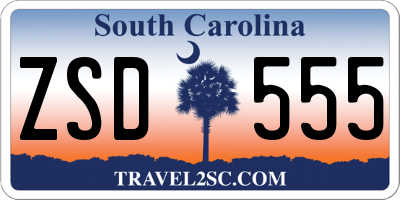 SC license plate ZSD555