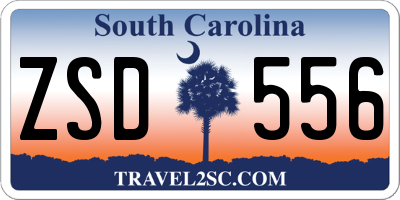 SC license plate ZSD556