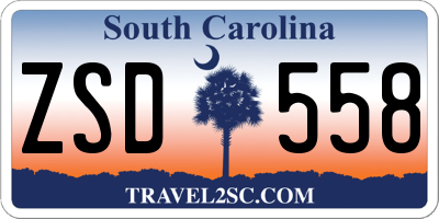 SC license plate ZSD558