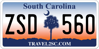SC license plate ZSD560