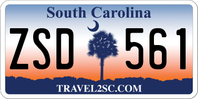 SC license plate ZSD561