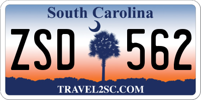 SC license plate ZSD562