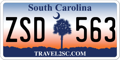 SC license plate ZSD563