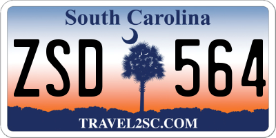SC license plate ZSD564