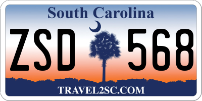 SC license plate ZSD568