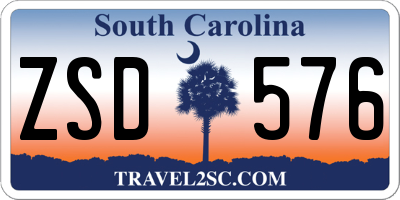 SC license plate ZSD576