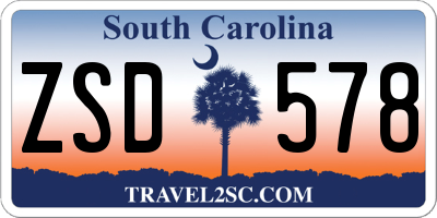 SC license plate ZSD578
