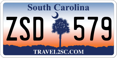 SC license plate ZSD579