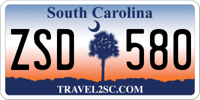 SC license plate ZSD580