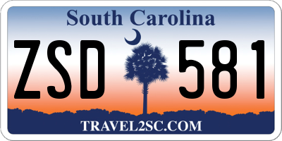 SC license plate ZSD581