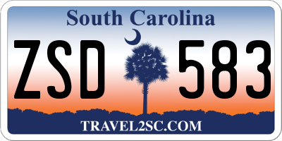 SC license plate ZSD583