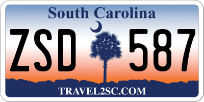 SC license plate ZSD587