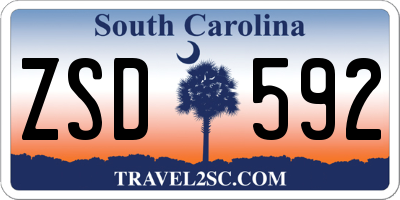 SC license plate ZSD592