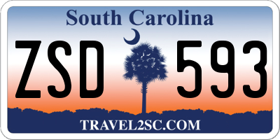 SC license plate ZSD593