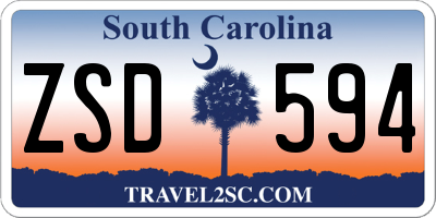 SC license plate ZSD594