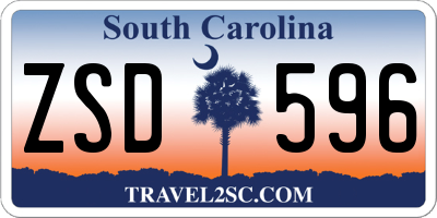 SC license plate ZSD596