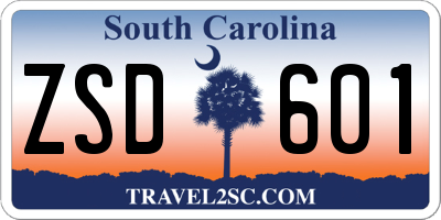 SC license plate ZSD601