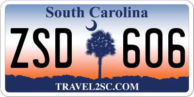 SC license plate ZSD606