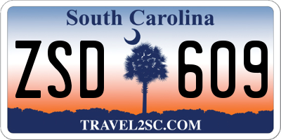 SC license plate ZSD609