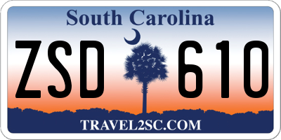 SC license plate ZSD610