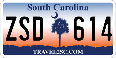 SC license plate ZSD614