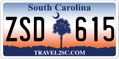 SC license plate ZSD615