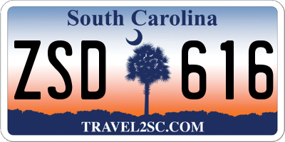 SC license plate ZSD616