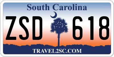 SC license plate ZSD618