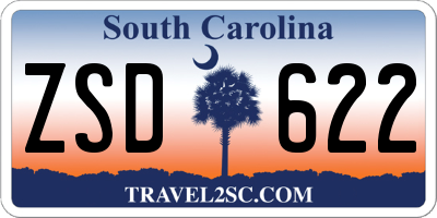 SC license plate ZSD622