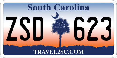 SC license plate ZSD623