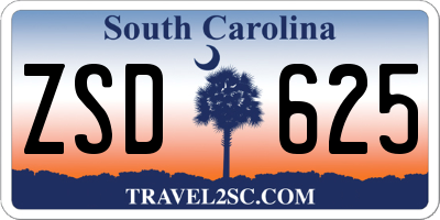 SC license plate ZSD625