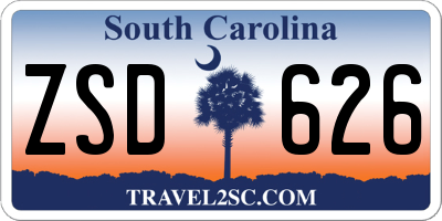 SC license plate ZSD626