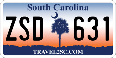 SC license plate ZSD631