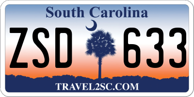 SC license plate ZSD633