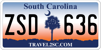 SC license plate ZSD636