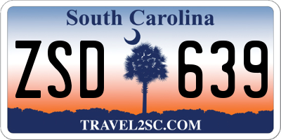 SC license plate ZSD639