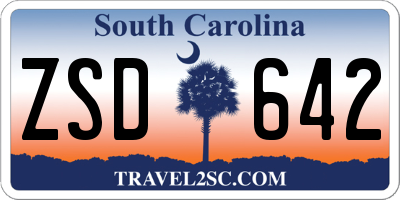 SC license plate ZSD642