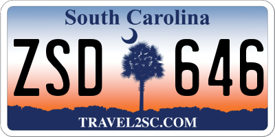 SC license plate ZSD646