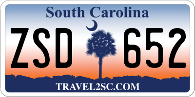 SC license plate ZSD652