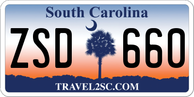 SC license plate ZSD660