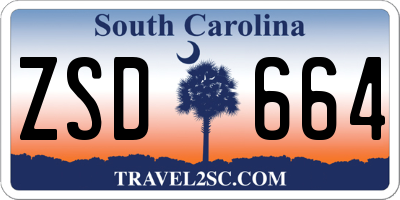 SC license plate ZSD664