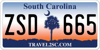 SC license plate ZSD665