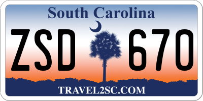 SC license plate ZSD670