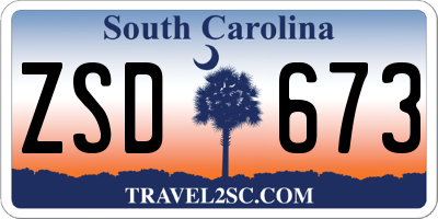 SC license plate ZSD673